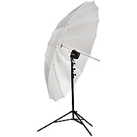 White 16 Rib 51inch/128cm Parabolic Umbrella PLM